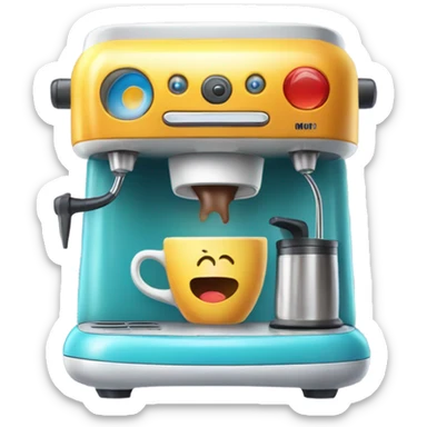 Cute coffee machine mini sticker
