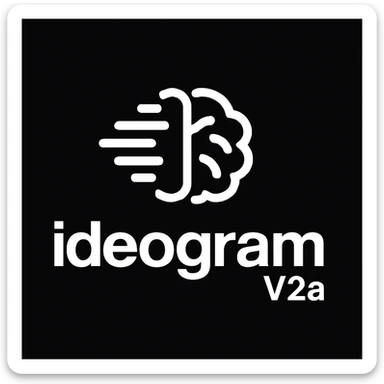 recreate this logo with text of "ideogram V2a", MAKE IT FIT IN SQAURE  sticker