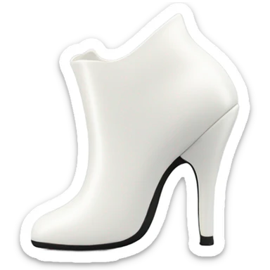 white latex mid heel shoe, direct front view sticker