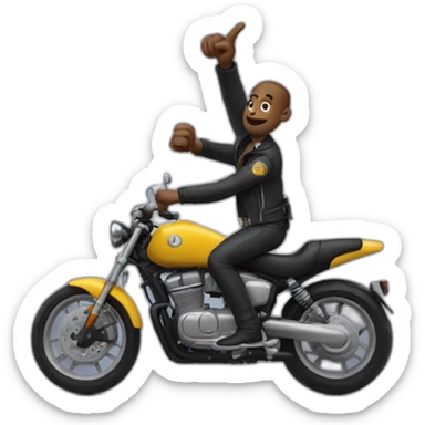 Biker doing the ‘I don’t know’ gesture sticker