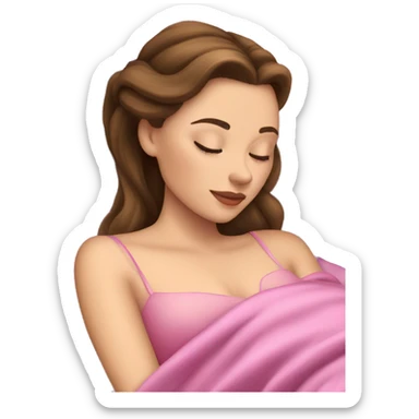 sleeping beauty brunette white girl sticker