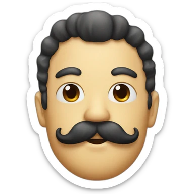 karaage with a moustache sticker