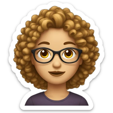 Fille au cheveux bouclés à lunettes metisse sticker