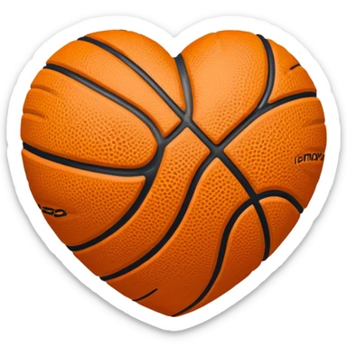 Basketball heart sticker