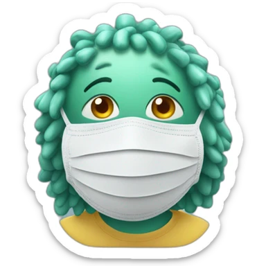 COVID 19 virus wearing a mask  sticker