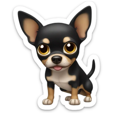 chihuahua NEGRO gritando sticker