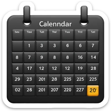 payment schedule — a black matte calendar sticker