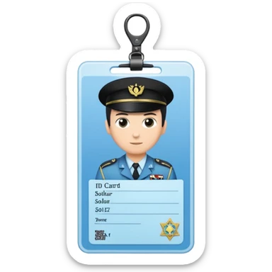 black Scissors cutting a light blue idf soldier ID card in 2 parts .hyper realistic sticker