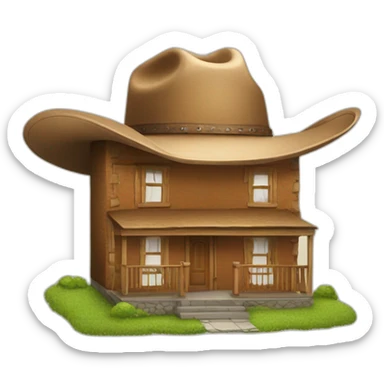 House wearing a cowboy hat sticker