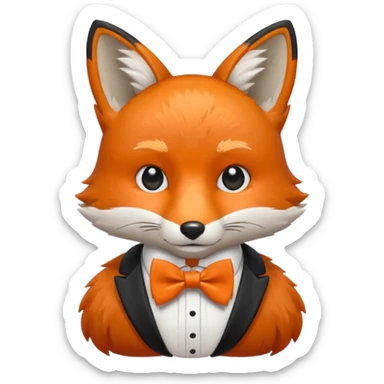 fox wearing bow ties sticker