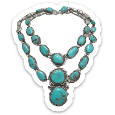 Western silver turquoise necklace  sticker