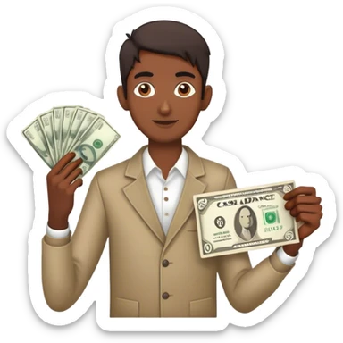 Cash Advance Sign held by a skinny indian man sticker