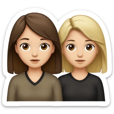 bestiess one with dark brown hair and one with dirty blonde hair sticker