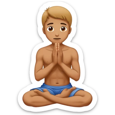 man on knees begging  sticker