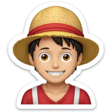 a man with Luffy hat sticker