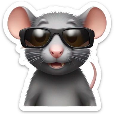 Rat with sunglasses sticker