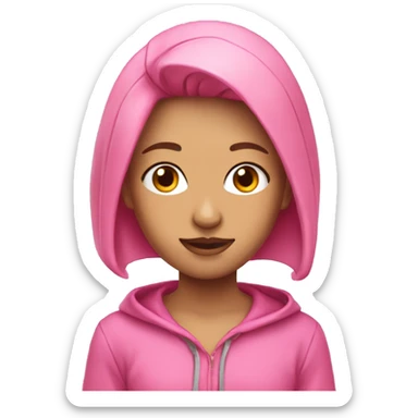 Pink girly Hair with a hoodie sticker