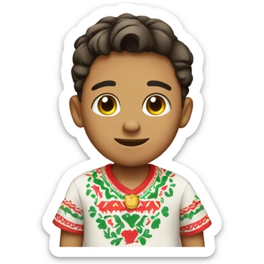 A cute boy wearing a cute mexican shirt sticker