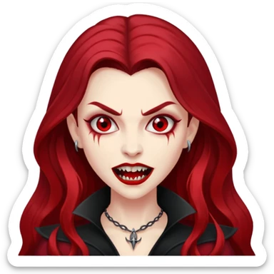 red women Vampire sticker