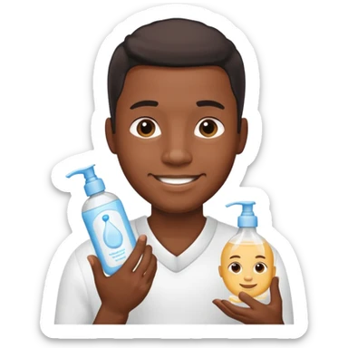 Baby oil and lotion black man sticker