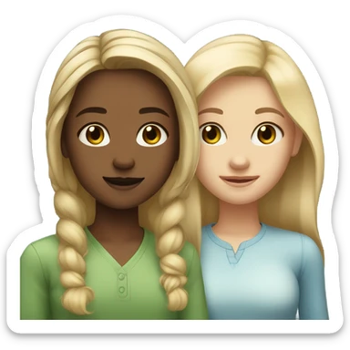 Gorgeous best friends blonde hair light brown eyes and the other brown hair greenish blue eyes sticker