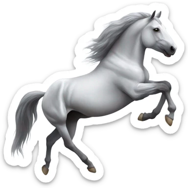 Horse jump show jumping grey horse sticker