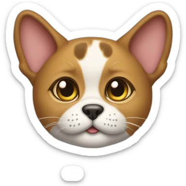 half cat half dog sticker