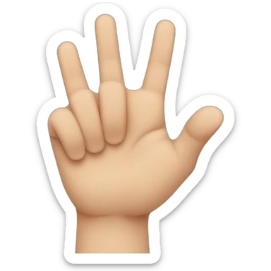 left hand with pointer finger pointing up and thumb pointing right and all other fingers down, doing an L shape sticker