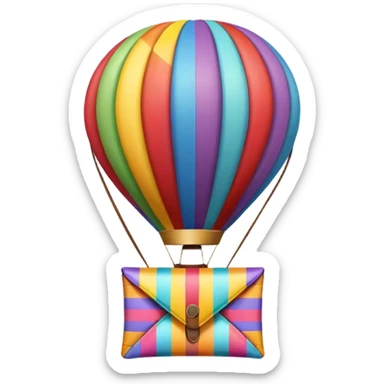 Hot air balloon with striped envelope sticker