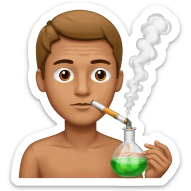 Man smoking from pong sticker