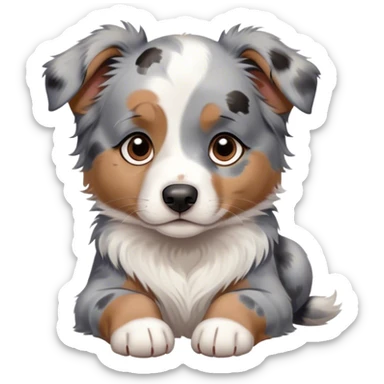 Australian shepherd blue Merle puppy sleepy sticker