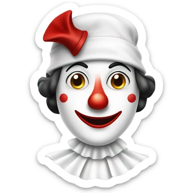 Pierrot Clown wearing a Fez sticker