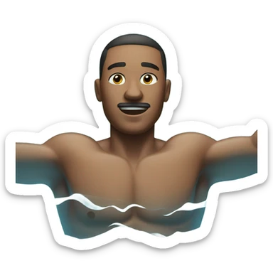 man swimming sticker
