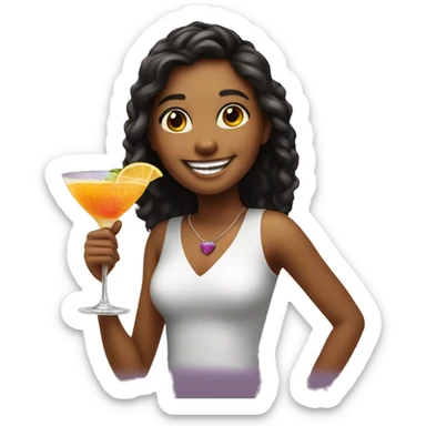 smiling girl enjoying cocktail  sticker