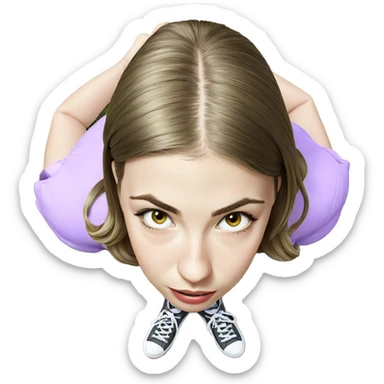 girl in sneakers on grass sticker