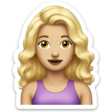 Blond coquette girl with pimples sticker