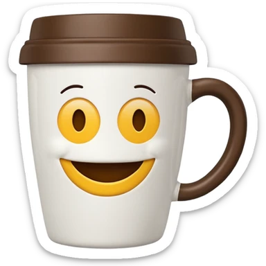 smiley coffee cup good morning sticker