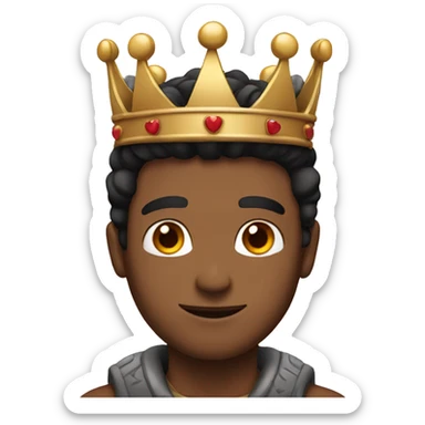 Guy With Black hair and brown eyes With A Crown On his head sticker