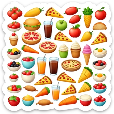 a lot of photo with food sticker