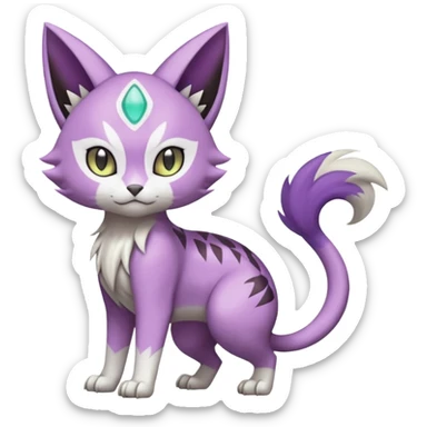 Meloetta-Purrloin-Gatomon-Trico-Pokémon-Digimon-Fakémon-fusion-hybrid-creature sticker