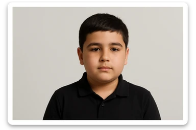 SHu odamning 10 11 yoshligini tasvirlab ber orqa fonda hech narsa bo'lmasin beligacha  sticker