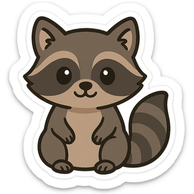 raccoon white background sticker sticker