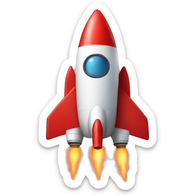 red rocket ship sticker
