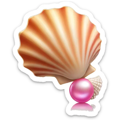 Seashell with pink pearl sticker