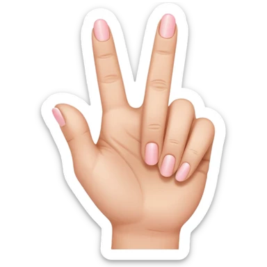 hand with middle finger, index finger, and thumb up, pinky and ring finger down sticker