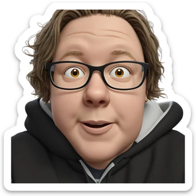 thoughtful boy with glasses sticker