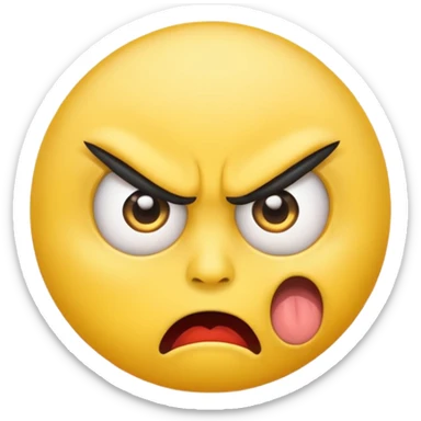 angry face emoji which is also rolling it's eyes sticker