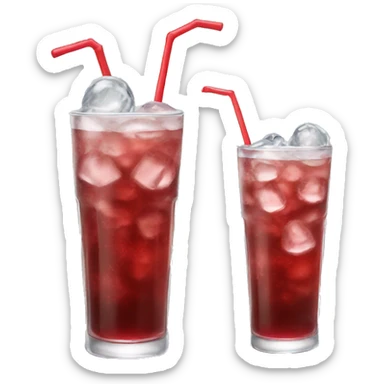 tall glass of iced cherry soda sticker
