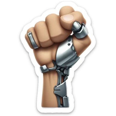 Cyborg arm and bicep with flexing shock sticker