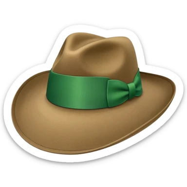 a fedora emoji with a green band sticker